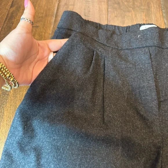 Aritzia Babaton Cohen Italian Wool Blend Crop Dress Pant Charcoal Grey Size 10